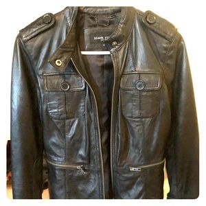 Black Rivet genuine leather jacket (s)